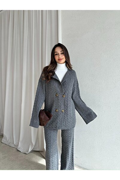 Mooi Butik Janie Knitwear Set 8475 - Gray