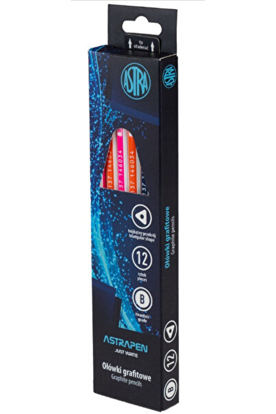 Other Graphite Pencil Black Wood B With Eraser Astra 206120015 SET OF 12