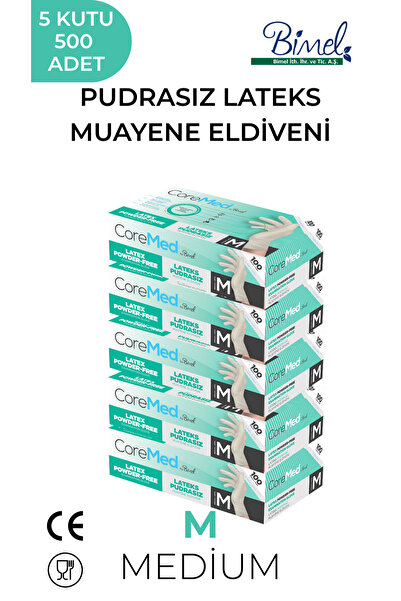 COREMED LATEKS PUDRASIZ MUAYENE ELDİVENİ M-5 PAKET 100'LÜ