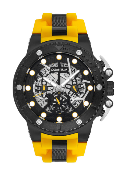 Quantum ساعة كرونوغراف رجالية بمينا سوداء - HNG535.654