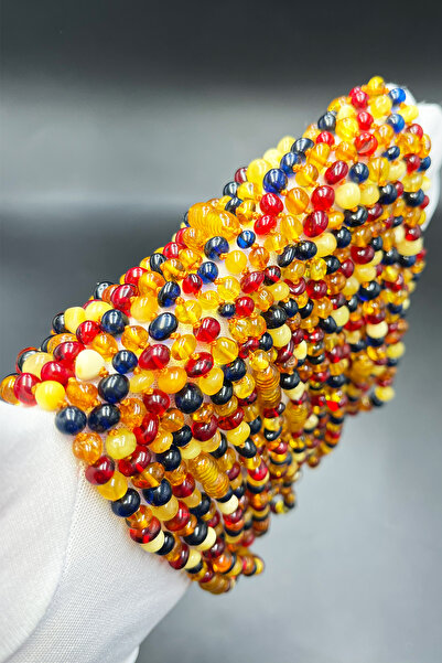 İpek Kehribar Baltic Drop Amber Baby & Child Teeth Necklace – Lithuanian Certified Original, 4 Colored Silk-346