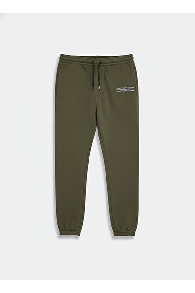 Ltb Πράσινη αθλητική φόρμα Slogan με τύπωμα με ελαστική μέση