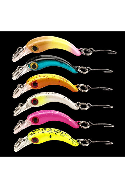 Choice مجموعة من 6 قطع من طُعم صيد السمك الصغير متعدد الألوان، طُعم اصطناعي ع...