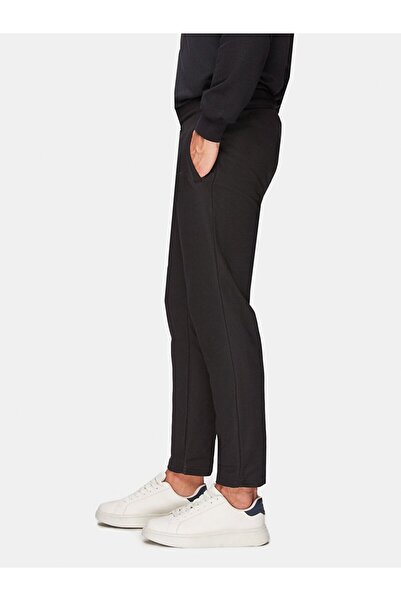 Ltb Beli Lastikli Düz Paça Siyah Eşofman