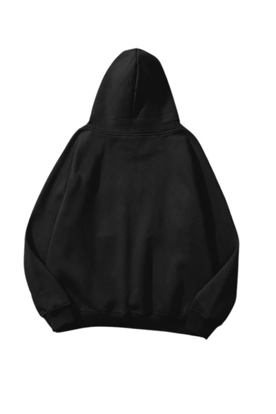 MOONBULL Women's Reverse Stone Printed Oversized Kangaroo Pocket Hooded Sweatshirt