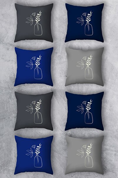 EMORES طقم غطاء وسادة مطبوع على الوجهين مقاس 43 × 43 مكون من 8 مجموعات.