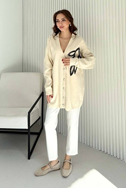 Melike Tatar Πλεκτό Ζακέτα με Αξεσουάρ 70-2502