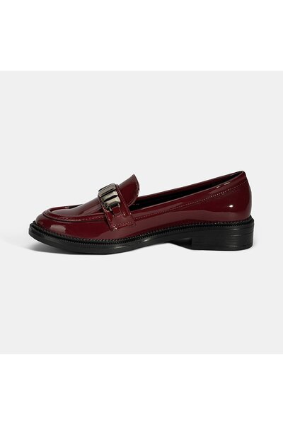 Desa Loafer de damă bordeaux cu accesorii metalice