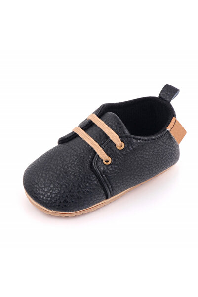 BebeNou Pantofi eleganți negri pentru bebeluși cu șireturi MDd2548-5-p8