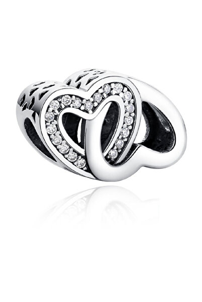 Bijuterii Nadiela Talisman Argint 925, Charm pentru bratari – Inimi incrucisate