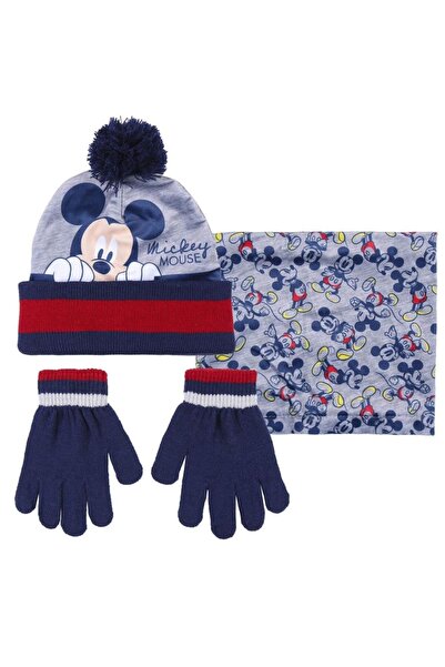 Cerda Set pentru copii, cu căciulă, mănuși, guler și cutie cadou, personaj Mickey,