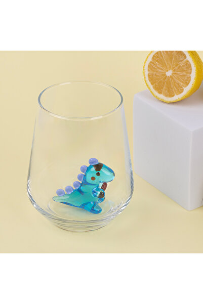 ADAMODART Cute Dinosaur Glass Figured Water Cup with Heart
