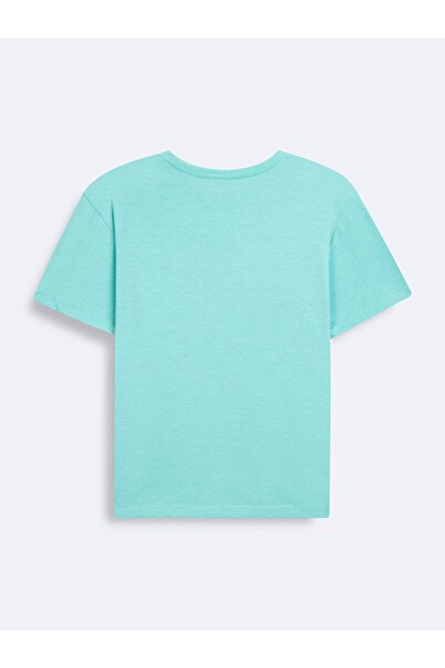 Ltb Πράσινο μπλουζάκι με κοντό μανίκι με λαιμόκοψη