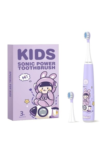 OEM Kids Electric Toothbrush — 2D Micro‑Vibrations, 3 Modes, Wireless Charging, 2 Extra Heads, Bunny