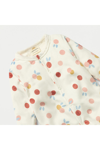 Juniors Printed Closed Feet Sleepsuit with Button Closure