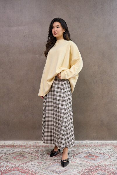 KÜÇÜĞÜM BUTİK Cream Four-Piece Plaid Skirt