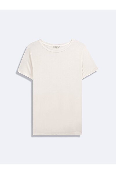 Ltb Tricou alb de bază cu mânecă scurtă