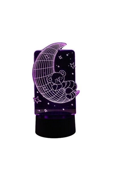 OEM Lampă decorativă 3D LED RGB - lumină de noapte cu formă de lună, 16 culor...