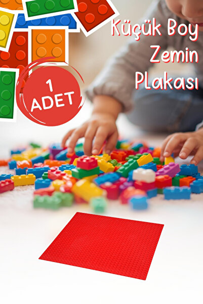 Nandy Home Küçük Boy Yapı Blokları Zemin Plakası – 13x13 cm - 1 Adet - KIRMIZI
