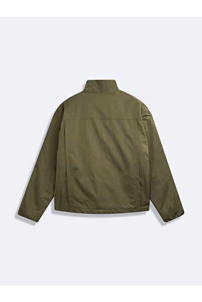 Ltb Gömlek Yaka Fermuarlı Cepli Yeşil Mont