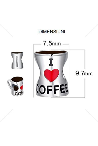 Bijuterii Nadiela 925 Silver Talisman, Charm for bracelets – Coffee addict