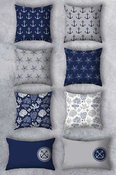 EMORES طقم غطاء وسادة مطبوع على الوجهين مقاس 43 × 43 مكون من 8 مجموعات.