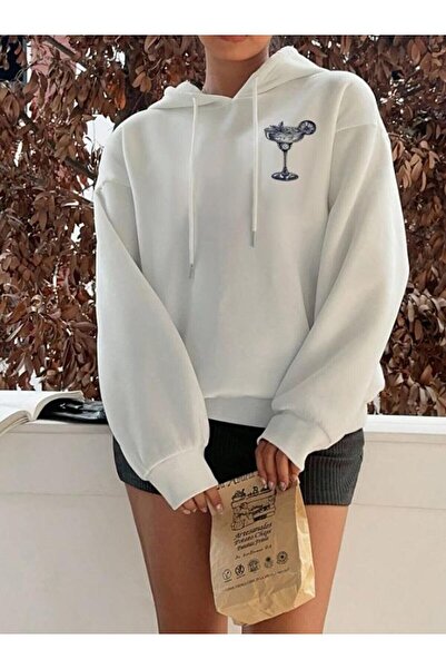 Le Savu Margarita cu imprimeu Kangaroo Cepli cu glugă Swea de culoare albă tr...