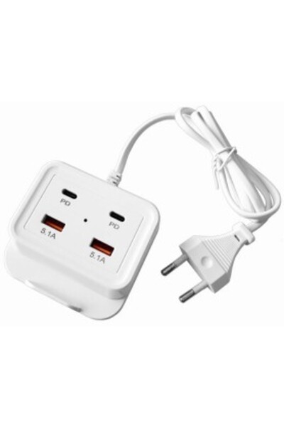 OEM Charging station, LED display, 220V - 5V/5.1A - 2x USB, 2x PD Type-C - M948