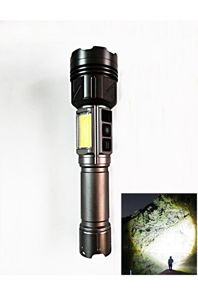 gaman 10000LM Ultra Parlak Uzun Menzilli Dijital Göstergeli Şarjlı Zoom Özell...