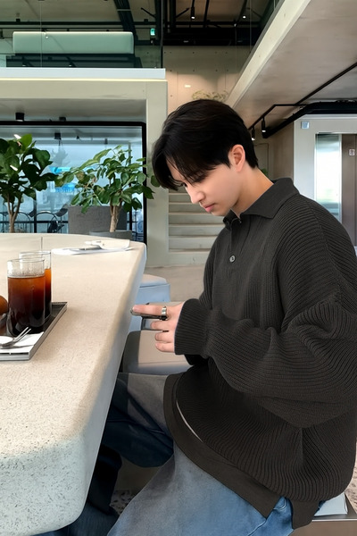 Tarz Cool Men's Smoked Buttoned Regular Polo Neck Knitwear Sweater