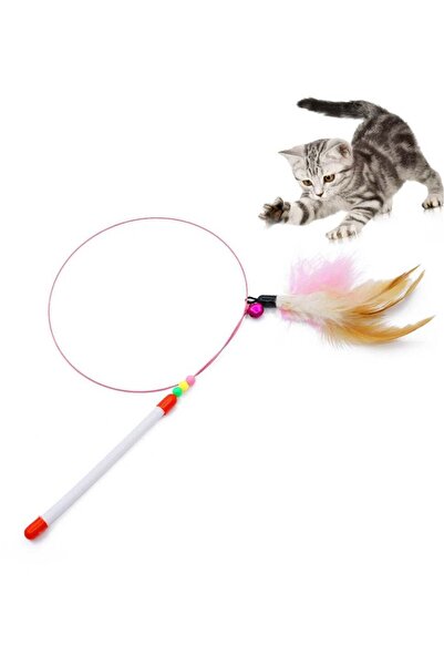 Generic عصا ريش القطط - لعبة عصا مطاردة سلكية من ريش الحيوانات الأليفة