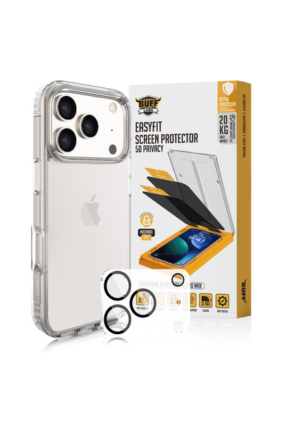 Buff Labs Buff iPhone 17 Pro Max Avantaj Paket - Şeffaf Kılıf + Ekran Koruyuc...