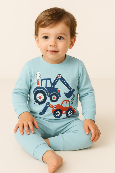 aden kids παιδικό σετ πιτζάμες από χτενισμένο βαμβάκι