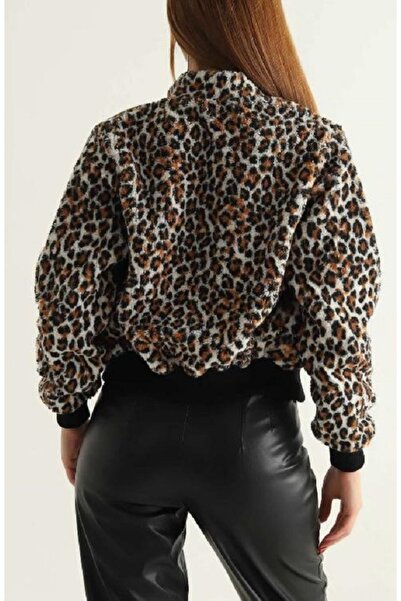 Pelin Jeans Плюшено палто с леопардов принт