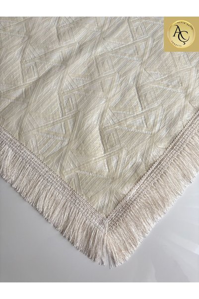 Altın Çeyiz Tekstil - Tablecloth Carefree Fabric Cream Geometric Pattern – Stain Resistant