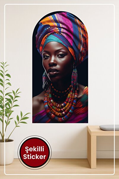 KOSS Dijital Autocolant de perete în formă ovală cu portret de femeie de cult...