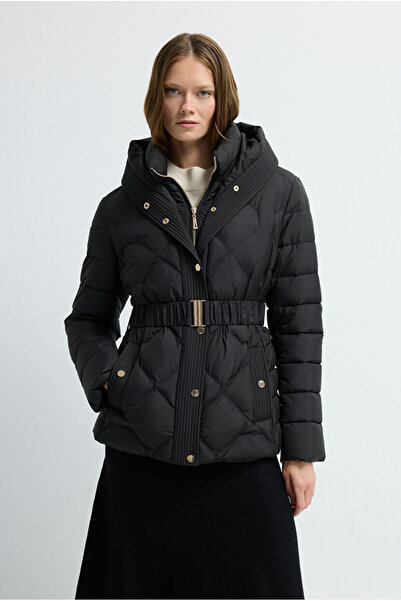 adL Kemerli Kısa Şişme Mont