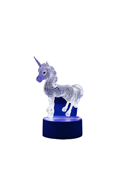 OEM Lampă decorativă 3D LED RGB - Lumină de noapte Unicorn, 16 culori, Teleco...