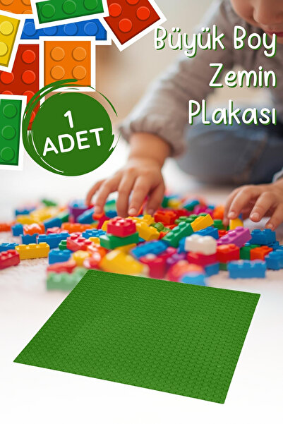 Nandy Home Büyük Boy Yapı Blokları Zemin Plakası – 25,5x25,5 cm - 1 Adet - YEŞİL