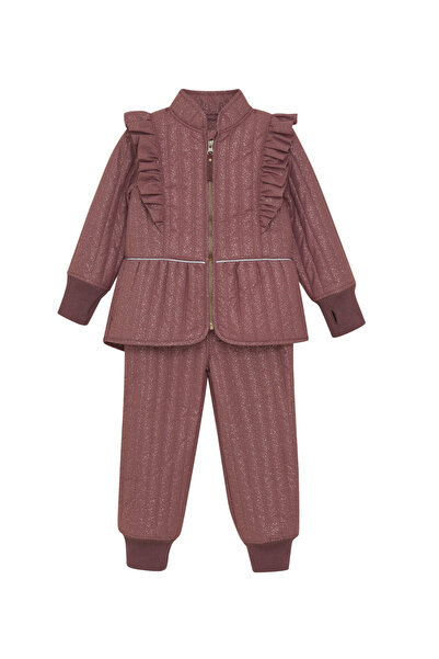 EN FANT SET TERMIC ROSE TAUPE CU SCLIPICI OVERSIZED