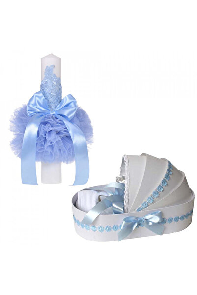 BebeNou Set botez cu model leagăn pentru băieți Denikos 752