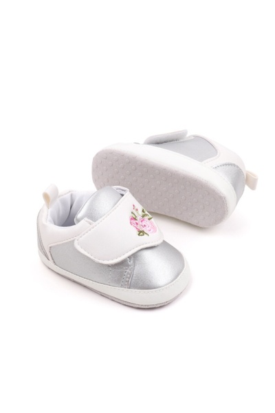 BebeNou Girls' Silver Shoes - Roses MBBHX3171-2-P13