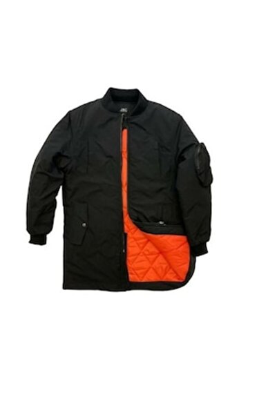 LONGLINE - Quilted parka jacket MA1 for men, black, size S