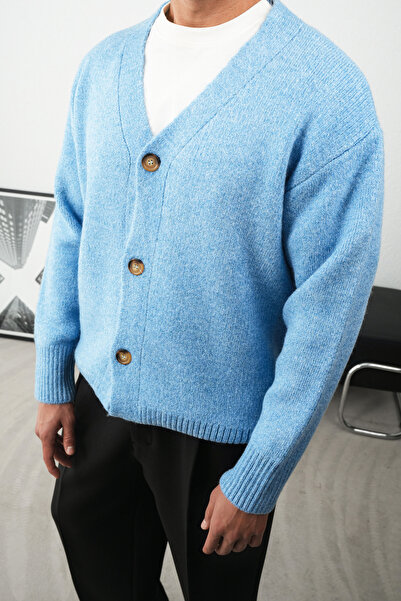 İLKCET MODA Baby Boy Blue Oversized Premium Knitwear Cardigan