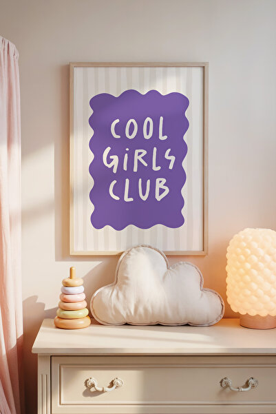 Posteria Tekli Leylak Tonlarda Kız Çocuk Odası Dekoru, Çocuk Odası Dekoru, Mo...