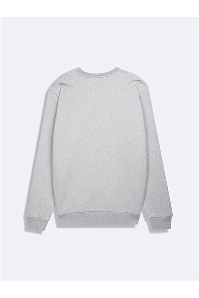 Ltb Uzun Kollu Sıfır Yaka Basıc Gri Sweatshırt