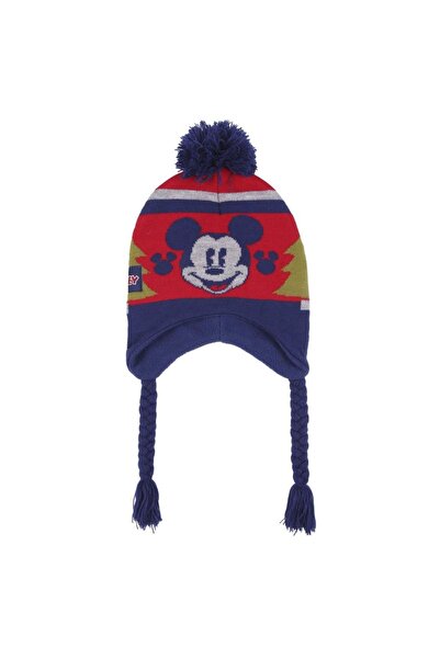 Cerda Căciulă pentru copii, Mickey Mouse, cu pompom și urechi, roșu și albastru
