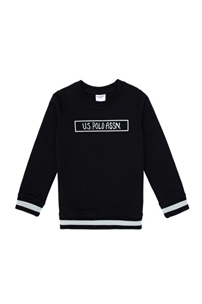 U.S. Polo Assn. Boy's Black Basic Crew Neck Sweatshirt 50314006-Vr046