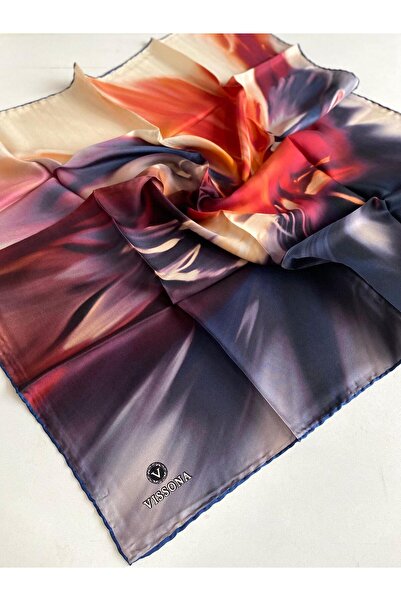 Vissona Tivil Silk Scarf 51141 Purple Transitional Pattern