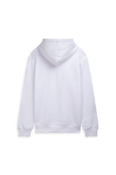 Ltb Uzun Kollu Kapüşonlu Sıgn Baskılı Beyaz Sweatshırt